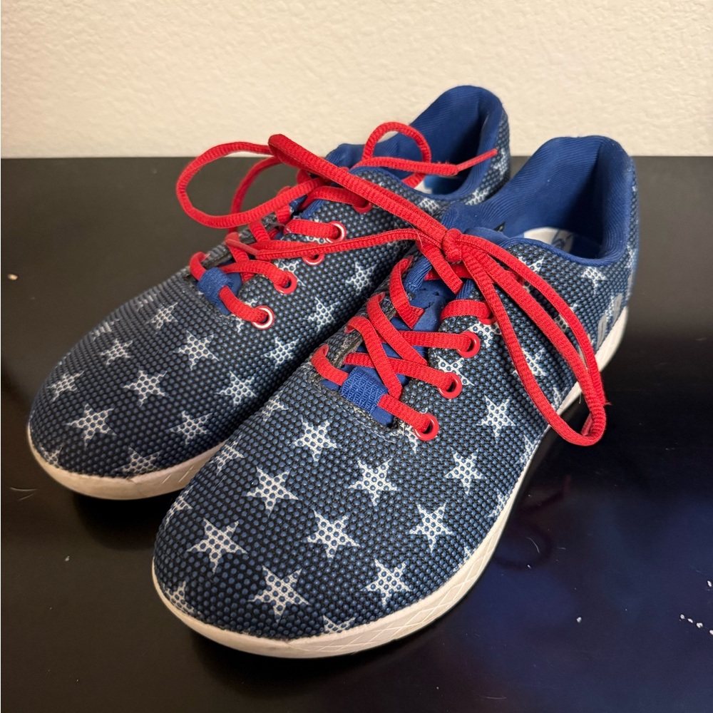 NOBULL Kids Blue Star Sneakers with Red Laces